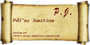 Pósz Jusztina névjegykártya